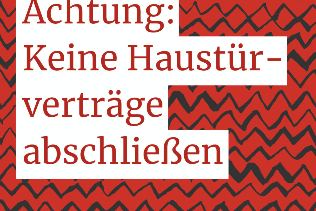 Keine Haustürverträge abschließen